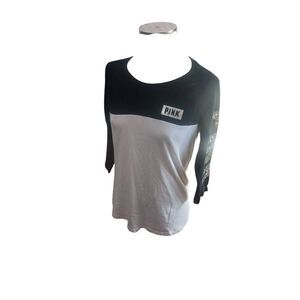 Victoria's secret pink medium 3/4 sleeve Sequined tee y2k